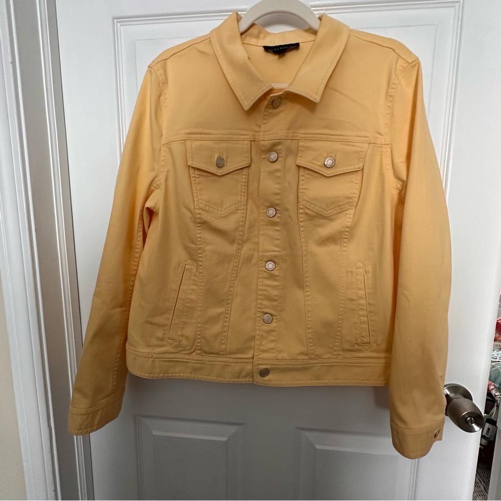 Women's Talbots Butter Yellow Denim Jacket EUC Sz:XL - Picture 3 of 9